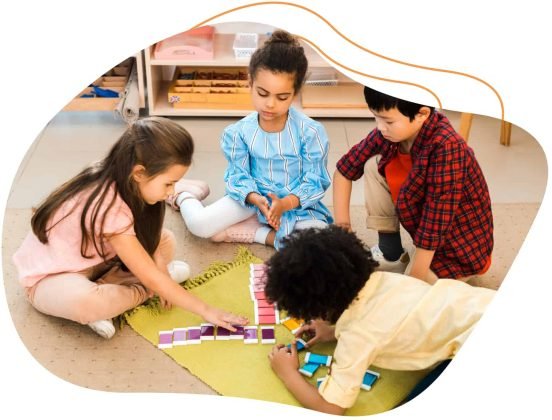 Children participating in learning activities